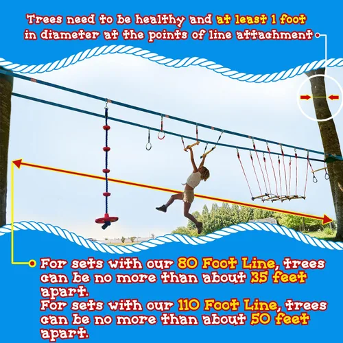Vista 3 de Lily's Things Repuesto de línea de holgura y trinquete para juegos de cursos de doble ninja - Ninja Slackline..
