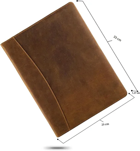 Vista 3 de Jack&Chris Leather Portfolio, A4 Document Folder Legal Pad Padfolio, Professional Writing Letter Notepad Clipboard Sleeve Organizer, Resume Folio