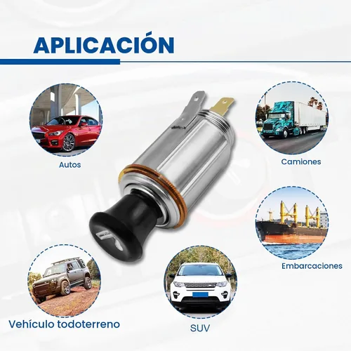 Vista 6 de Encendedor de cigarrillos de coche de 12 V, instalación sin coche, elemento de encendedor, enchufe de enchufe, botón de CC, accesorio de repuesto