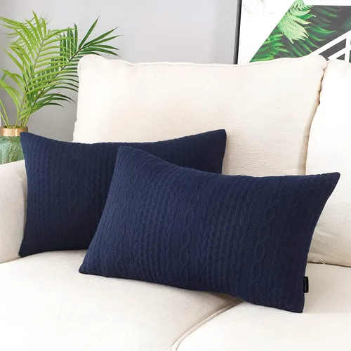 Vista 23 de Booque Valley Paquete de 4 fundas de almohada azules de 18 x 18 pulgadas, fundas de almohada decorativas de verano para sofá, estilo campestre