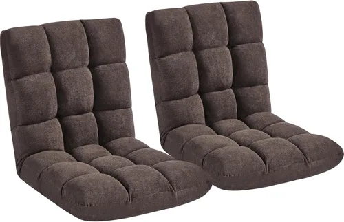 Vista 12 de Yaheetech Silla de piso, silla de meditación con soporte de espalda, tumbona de piso para juegos con 14 posiciones ajustables para adultos