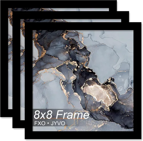 Vista 81 de Fxojyvo Marco de 4 x 4 pulgadas, marco negro para póster cuadrado de 4 x 4, peso ligero y altamente transparente, marco de 4 x 4 para pared, 1