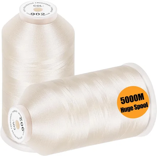 Vista 7 de New brothread - 2 bobinas enormes de 5000 m cada una de hilo de poliéster para máquina de bordar 40WT para máquinas comerciales y domésticas