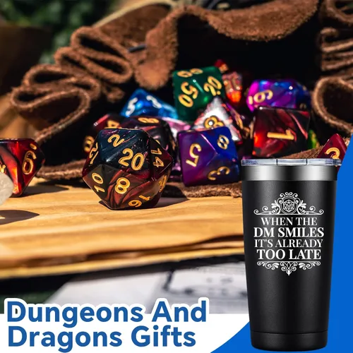 Vista 2 de Regalos de Dungeons and Dragons - Regalos para Dungeon Master - Regalo de Navidad para Dungeon Master D&d Dnd Dm Rpg Fans - Vaso Dnd de 20oz