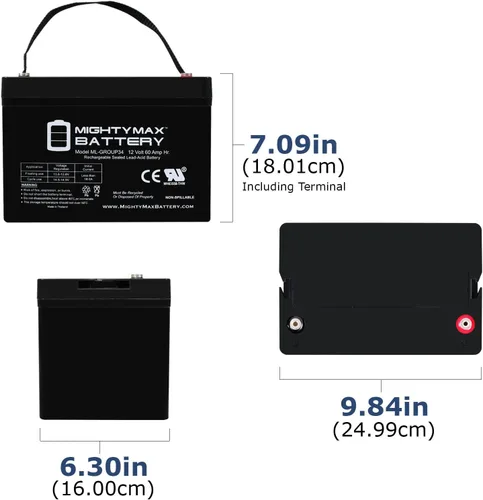 Vista 2 de Mighty Max Battery Batería de repuesto para silla de ruedas Permobil C300 PS