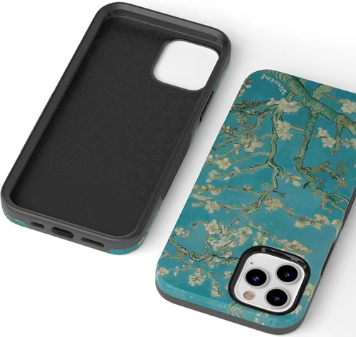 Vista 2 de Casely - Funda floral para iPhone 12/12 Pro Compatible con MagSafe Funda para teléfono de almendro en flor de Van Gogh