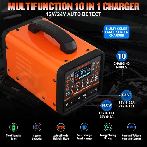 Vista 2 de Cargador de batería de coche inteligente actualizado 2027 de 12 V/24 V