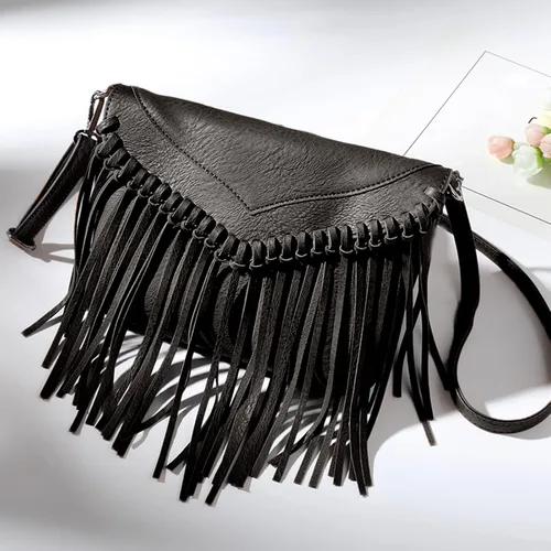 Vista 2 de Lytosmoo Vintage Fringe Purse Fringe Hobo Bags for Women Vegan Leather Tassel Hippie Crossbody Bag