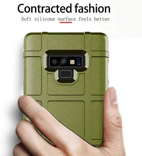 Vista 3 de Para Note 9 Caso, (Rugged Shield Series) TPU Grueso Sólido Armadura Rough Armor Funda Protectora Táctica Para Galaxy Note 9 (6.4 pulgadas) - Verde