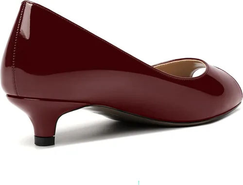 Vista 5 de Vestido de mujer con puntera abierta, patente, puntera abierta, sin cordones, zapatos de tacón bajo para citas, zapatos de tacón bajo de 1.5 pulgadas