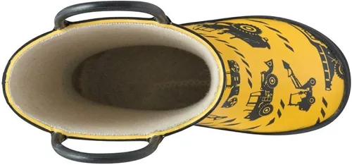 Vista 5 de OAKI Botas de lluvia de goma impermeables para niños con asas fáciles de poner