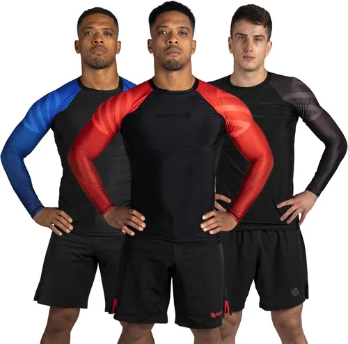 Vista 9 de Sanabul Essential - Camiseta de compresión de manga larga para entrenamiento de MMA, BJJ, lucha libre, agarre y Jiu Jitsu sin gi Todo negro