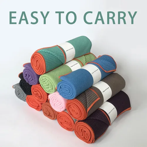 Vista 6 de Muka Toalla para esterilla de yoga con punto de agarre, antideslizante, absorbente de sudor, toalla para yoga, pilates, fitness, 72 x 24 pulgadas