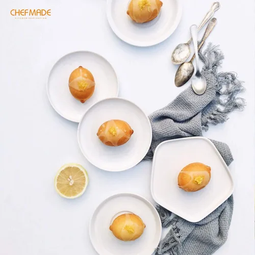 Vista 5 de CHEFMADE Molde para magdalenas, 6 cavidades antiadherentes en forma de limón para hornear al horno (dorado champán)