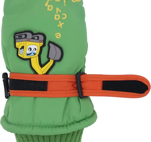 Vista 6 de Lindos guantes de esquí de dibujos animados para niños, guantes de nieve cálidos al viento con forro polar antideslizante, guantes deportivos