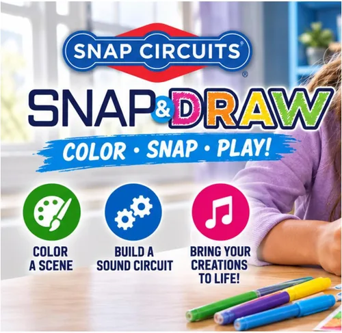 Vista 5 de SNAP CIRCUITS Snap & Draw STEM STEAM - Juguete de arte y ciencia para niños