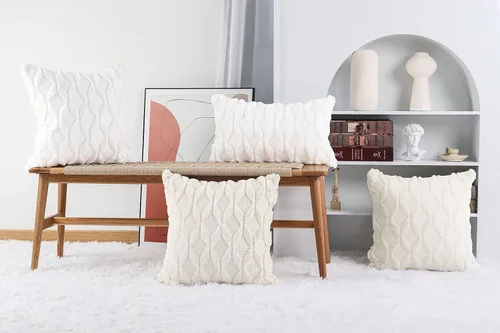Vista 6 de MADIZZ - Paquete de 2 fundas de almohada decorativas de terciopelo de lana suave y corta, estilo de lujo, para el sofá, el dormitorio, rectángulo