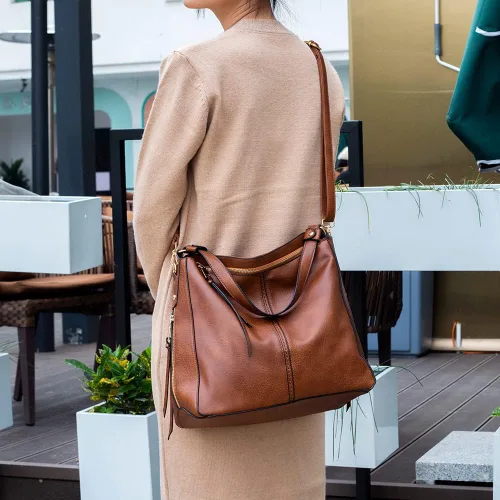 Vista 8 de Merlybell Bolso Hobo para mujer, bolso bandolera grande para mujer