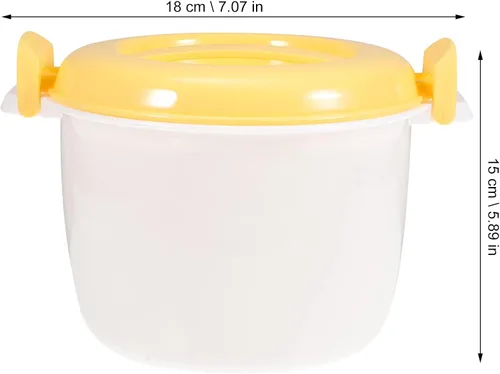 Vista 3 de Contenedor de comida para microondas Microondas Arrocera Contenedor de alimentos: 1L Cocina de pasta Horno Olla de arroz Vaporizador Microondas