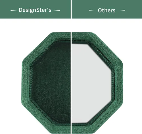 Vista 2 de DesignSter Caja de terciopelo octágono, soporte de exhibición de doble anillo vintage con tapa desmontable para propuesta, compromiso, boda