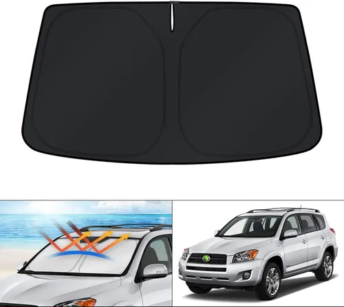 Vista 274 de KUST - Parasol plegable para parabrisas para BMW X1 E84, accesorios 2011 2012 2013 2014 2015, protector de visera de sol ajustable que bloquea