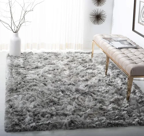 Vista 12 de SAFAVIEH Ocean Shag Collection - Alfombra decorativa, 2 x 3 pies, marfil, hecha a mano, sólida, 2.4 pulgadas de grosor, ideal para zonas de alto