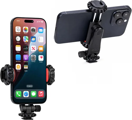 Vista 7 de Zeadio Soporte de trípode para teléfono inteligente, adaptador de soporte para teléfono celular, abrazadera ajustable para selfie, soporte giratorio