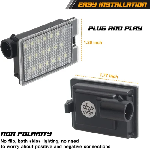 Vista 5 de Juego de 2 lámparas LED para matrícula compatibles con Dodge Durango 2014-2020, camioneta Pickup, luz blanca de 6000K