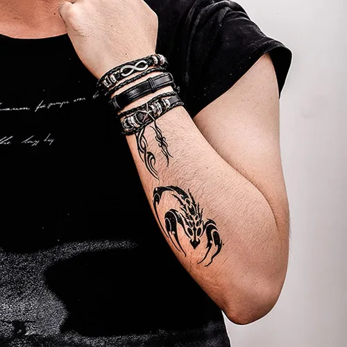 Vista 2 de Manfnee - Pulsera trenzada de cuero para hombres y mujeres ajustable