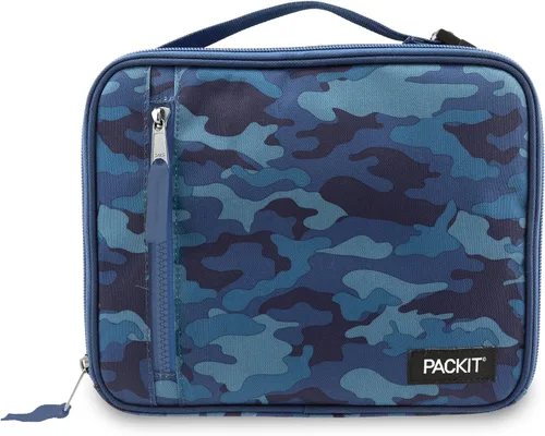 Vista 3 de PackIt Lonchera clásica congelable, camuflaje azul y caja de aperitivos congelable, camuflaje carbón