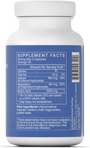 Vista 2 de BodyBio Butirato - Postbiótico para la Salud Intestinal, Apoyo Digestivo, Alivio de Hinchazón, Gases y Estreñimiento, Reparación de Intestino