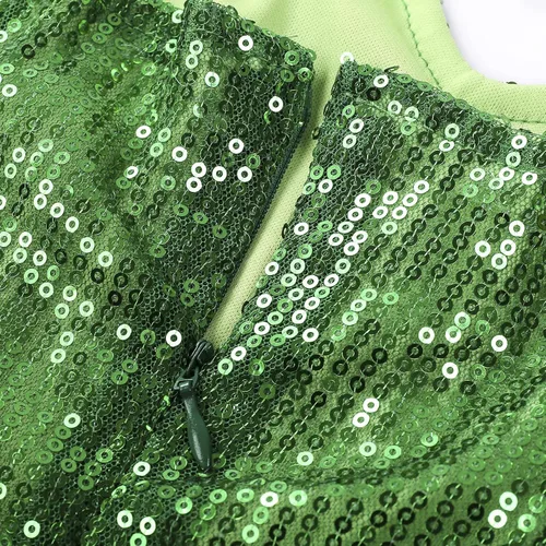 Vista 6 de SOLILOQUY Disfraz de hada Pixie para mujer, bonito vestido verde con ala, disfraz de Halloween, fiesta de cosplay