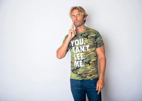 Vista 2 de Camiseta divertida para hombre con texto en inglés "You Cant See Me", camiseta de humor sarcástico para adultos
