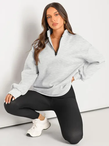 Vista 4 de Trendy Queen Womens Oversized Sweatshirts Hoodies Half Zip Pullover Fall Fashion Outfits 2024 Y2k Clothes