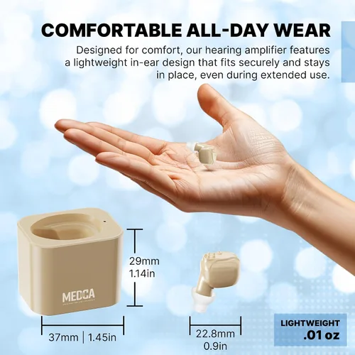 Vista 3 de MEDca ITE Mini amplificador de oído recargable Microtron Set - Tan pequeño que apenas es visible - (1 par)