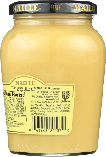 Vista 3 de Maille Original Dijon Mustard (Economy Case Pack) tarro de 13.4 onzas (paquete de 12) por Maille