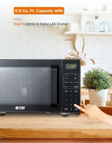 Vista 6 de Comercial Chef 5 en 1 Microondas de Encimera con Freidora de Aire Combo, Capacidad de 0.9 pies cúbicos, Microondas con Freidora de Aire, Horno