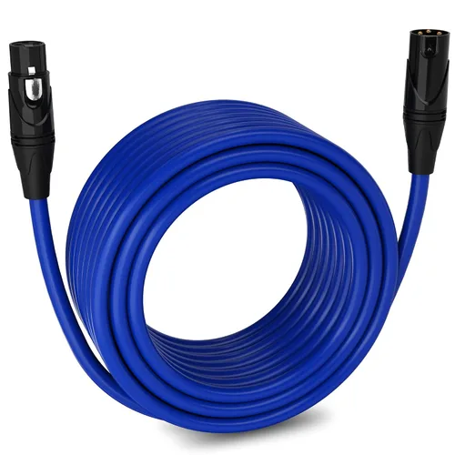 Vista 67 de LyxPro Cable de micrófono XLR hembra a macho de ángulo recto de 3 pines de 1.5 pies para altavoces amplificados, interfaz de audio, rendimiento