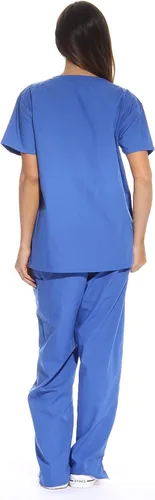 Vista 3 de Just Love uniforme médico con cuello en V para mujer
