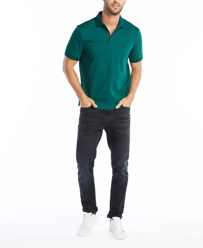 Vista 2 de Nautica Polo de manga corta sólido entrelazado para hombre