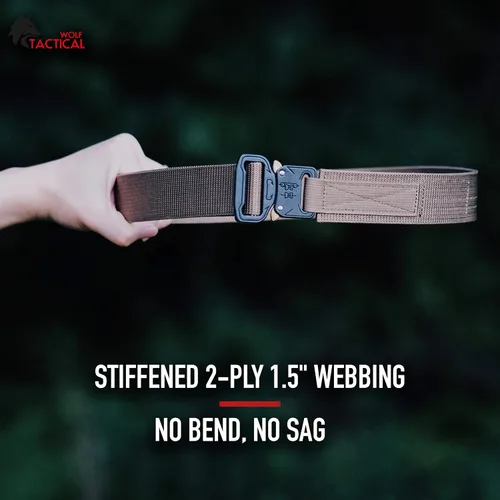 Vista 2 de WOLF TACTICAL Cinturón EDC híbrido resistente de liberación rápida - Cinturón de pistola CCW de 2 capas de 1.5 pulgadas