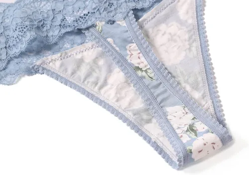Vista 6 de VEMILOTS Paquete de 5 tangas de encaje para mujer, ropa interior elástica sin costuras, paquete de 5