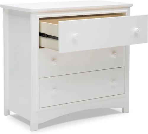 Vista 13 de Delta Children Perry - Cómoda de 3 cajones con cambiador y cajones entrelazados, color blanco bianca