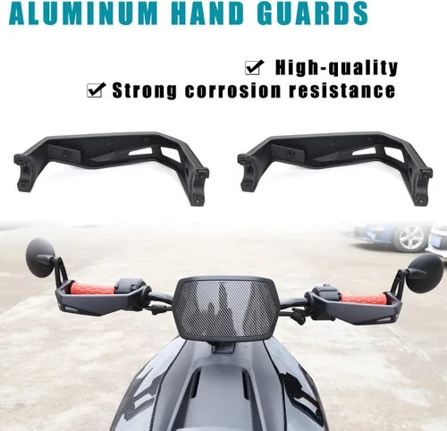 Vista 2 de Kit de protectores de mano de aluminio compatible con Can Am Ryker Reemplazo para 219400998 Protector de manillar negro (2 piezas)