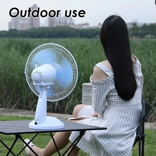 Vista 7 de Ventilador de escritorio recargable solar de 16 pulgadas, ventilador