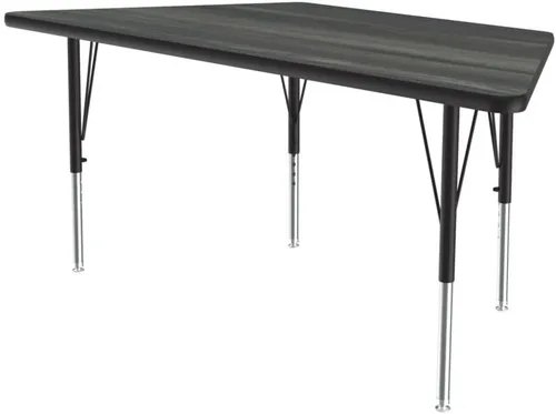 Vista 90 de Correll - Mesa rectangular de actividades para el aula de 24 x 36 pulgadas, altura ajustable (19-29 pulgadas), parte superior de nogal colonial