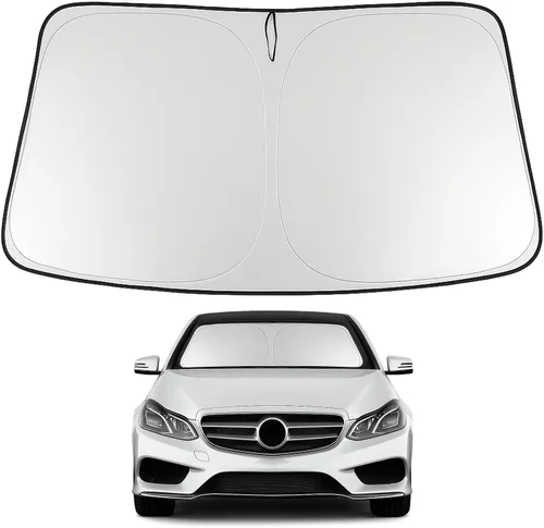 Vista 109 de Proadsy Parasol para parabrisas Rivian R1S 2022-2025 2026 de 4 capas plegable, protector de parasol frontal que bloquea los rayos UV, mantiene