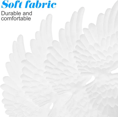 Vista 7 de Healeved 12 piezas de mini alas de ángel adornos de bricolaje alas decorativas para mochilas, accesorios de ropa, alas pequeñas creativas para Blanco