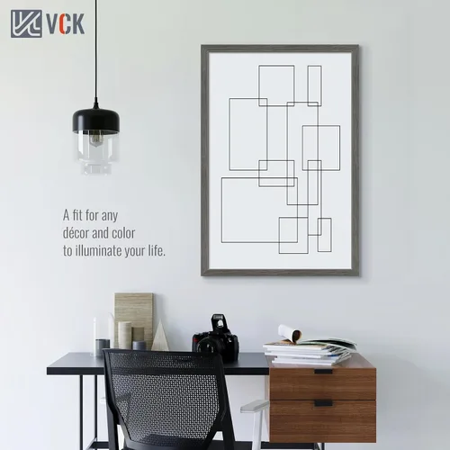 Vista 48 de VCK Marcos para póster de madera maciza de 22.375 x 34 pulgadas, marco de fotos A1 negro con montaje en pared, paquete de 3