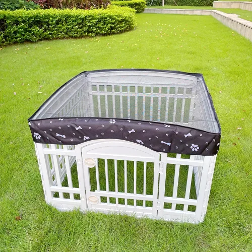 Vista 5 de Cubierta superior de malla para corralito para perros de 36 pulgadas con 4 paneles, cubierta de jaula para perros, tienda de campaña para mascotas